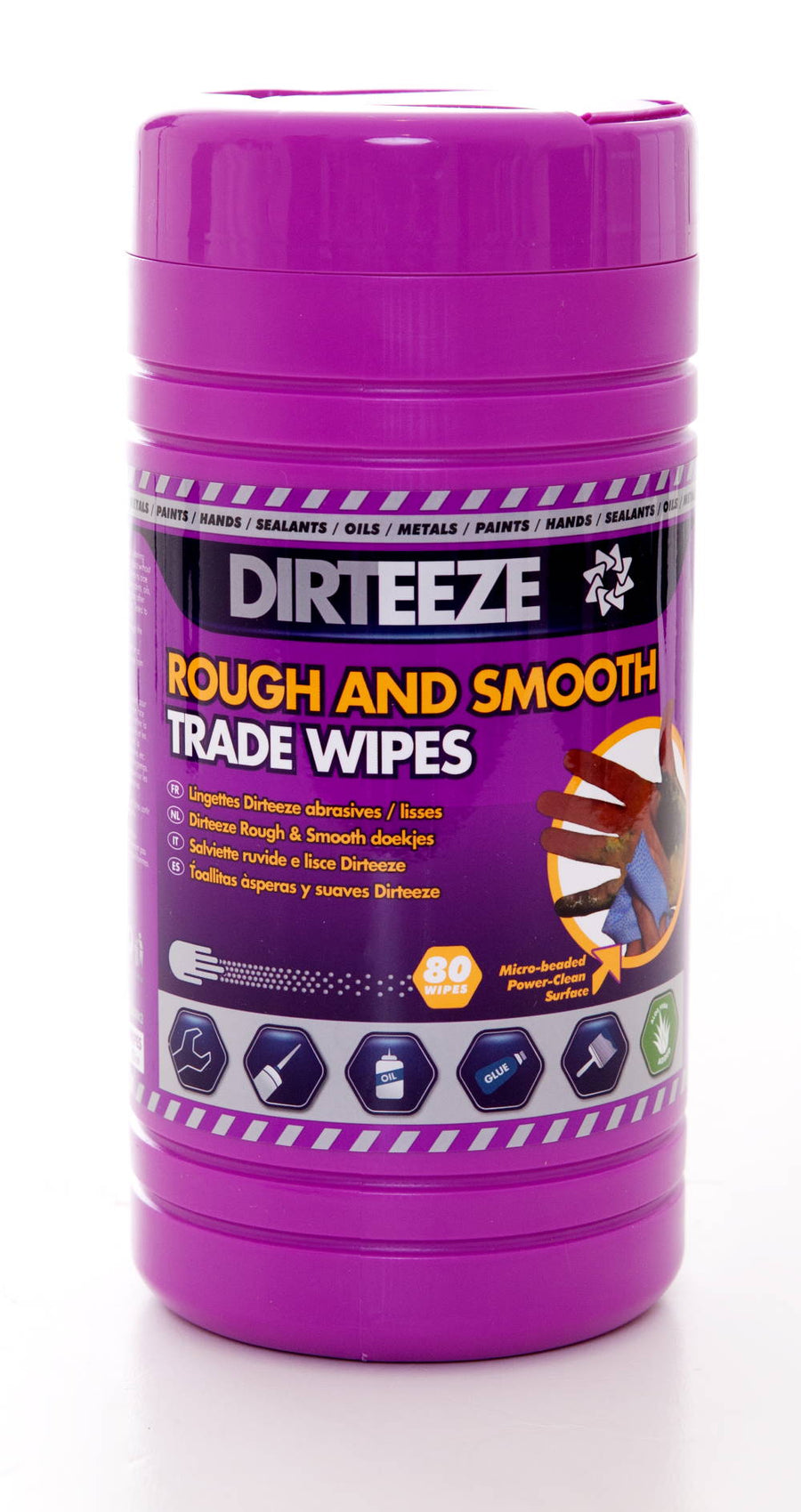 DIRTEEZE Trade Wipes, Rough & Smooth sided (80 wipes)