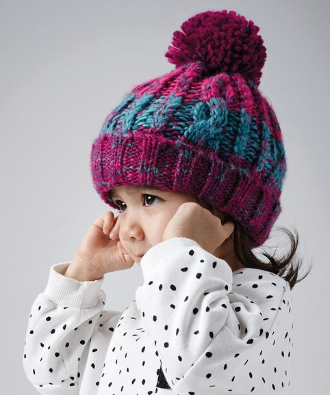 Kids SHERPA Lined Pom Pom Hat